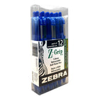 Zebra - Stylos à bille rétractables Z-Grip - 1.0 mm - bleu - paquet de 12-Taille de pointe moyenne 1,0 mm