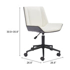 Zuo - Maker Chaise de bureau - Blanc-8