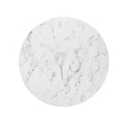 Modway - Lippa Rond de 36 po Faux marbre Table à manger, Or Blanc-Assemblée requise