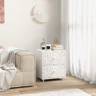 HOMCOM - Table de nuit, style mi-siècle pour chambre à coucher - blanc-Fonctionne parfaitement comme table de chevet ou table d'appoint pour canapé