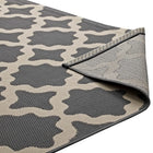 Modway - Cerelia Treillis marocains intérieurs et extérieurs Tapis de comédie 8 pi l x 10 pi L - Gris et beige-Haute densité / Tissé à la machine