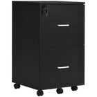 Vinsetto - Classeur mobile à 2 tiroirs pour dossiers lettre/A4 avec roulettes verrouillables - noir-Le style moderne s'harmonise avec toute décoration de maison ou de bureau 
