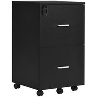 Vinsetto - Classeur mobile à 2 tiroirs pour dossiers lettre/A4 avec roulettes verrouillables - noir-Le style moderne s'harmonise avec toute décoration de maison ou de bureau 
