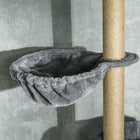 PawHut - arbre à chat du sol au plafond, hauteur réglable 90,5 po - 98,5 po - gris-Couleur : Gris, Beige 