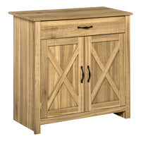 HOMCOM - Buffet d’appoint 31,5 po L avec rangement - bois naturel-La surface de ce buffet offre un style rustique 