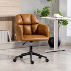 HOMCOM - Fauteuil de bureau pivotant à hauteur réglable - marron-Le coussin d'assise rembourré offre du confort