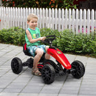 Aosom - Go-kart à pédales pour enfants avec essieu oscillant, siège réglable - rouge-Affrontez facilement différents terrains grâce à l’essieu avant pivotant et aux roues en EVA, adaptées aux routes en ciment, en brique, en gravier et en asphalte 