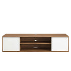Modway - Envision Fixation murale de 60 po Meuble TV, Blanc noyer-Conception des supports muraux