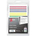 Avery −  Étiquettes à codage couleur amovibles à écrire ou imprimer − rondes, 1/4 po − couleurs variées − paquet de 768 (2339)-Amovibles