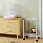 PawHut - Cage à oiseaux 49 po H avec accessoires, roulettes, support amovible, rangement - blanc-Plateau coulissant à la base pour un nettoyage facile 