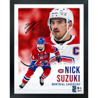 Frameworth - Cadre Nick Suzuki Collage Portrait Canadiens - Impression Encadrée - 16 po L x 20 po H-Sous licence officielle de la LNH et NHLPA - met en vedette Nick Suzuki et les Canadiens de Montréal avec signature en fac-similé imprimée