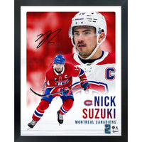 Frameworth - Cadre Nick Suzuki Collage Portrait Canadiens - Impression Encadrée - 16 po L x 20 po H-Sous licence officielle de la LNH et NHLPA - met en vedette Nick Suzuki et les Canadiens de Montréal avec signature en fac-similé imprimée