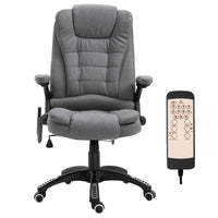 Vinsetto - Chaise de bureau de massage avec vibrations 6 points - gris-6 points de massage par vibrations pour détendre votre corps