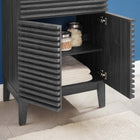 Modway - Render 24" Armoire de toilette de salle de bain (lavabo non inclus) - Charbon de bois-Coiffeuse à grains de noyer