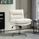 HOMCOM - Fauteuil de bureau sans accoudoirs à piètement croisé - gris clair-Le rembourrage en coton PP soutient et épouse les formes du corps 