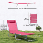 Outsunny - Chaise longue d’extérieur - chaise pliante inclinable réglable - rose-Fabriqué en matériaux en maille résistants aux UV avec une structure en acier enduit de poudre