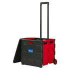 BAZIC Products - Chariot pliant sur roues avec couvercle, 16 po x 18 po x 15 po, Noir/Rouge-Livré avec couvercle
