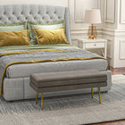 HOMCOM - Banc de rangement rembourré pour bout de lit - beige-Peut être utilisé comme banc de bout de lit, banc de fenêtre ou banc d’entrée 