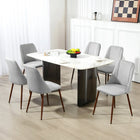 HOMCOM - Chaises de salle à manger avec revêtement toucher velours - gris - lot de 6-Revêtement matelassé à canaux effet velours, super doux au toucher
