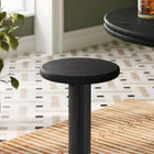 Modway - Neo Rond de 15 pouces Terrasse extérieure Bois Tabourets de bar patio - Noir-Utilisation intérieure extérieure