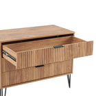 Manhattan Comfort - Dumbo commode moderne 35,19" - brun doré-Pieds en métal doré élégamment évasés ajoutant un design mode sans couture et de la durabilité