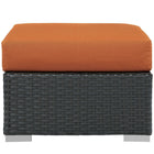 Modway - Sojourn Terrasse extérieure Ottoman Sunbrella in Toile toscane-Cadre en aluminium revêtu de poudre