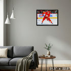 Jonathan Huberdeau 20x29 Calgary Flames - Toile encadree - 31" x 22"-Prêt à accrocher - livré entièrement assemblé