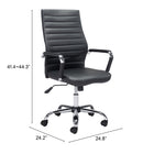 Zuo - Primero Chaise de bureau - Noir-7