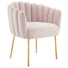Modway - Sanna Chenal Touffé Performance Velvet Fauteuil - Rose-Fauteuil rétro glam