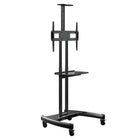 Rocelco – Chariot de téléviseur à écran plat standard VSTC, noir-Ce chariot pour écran plat robuste et élégant peut être utilisé pour de nombreuses applications, y compris pour les réunions, les conférences, les présentations, l’école, les kiosques mobiles et l’affichage numérique.