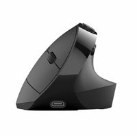 Jlab - Souris verticale ergonomique sans fil JBuds – Noire-Connexion multi-appareils : clé USB 2,4 GHz + 2 connexions Bluetooth pour jumeler jusqu’à 3 appareils.
