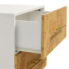 Modway - Abel 2 tiroirs Burl Wood Table de chevet, Burl blanc blanchi-8