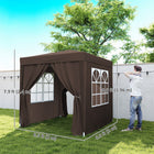 Outsunny - Tente auvent pliante 6.6 pi l x 6.6 pi L pour extérieur - jardin - patio - Café-Parois latérales avec attaches à scratch pour un montage et un démontage faciles, 2 avec grande fenêtre pour une visibilité maximale