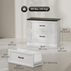 HOMCOM - Armoire à dossiers à 2 tiroirs pour dossiers suspendus Letter/A4/Legal - blanc-Rails métalliques silencieux assurant un fonctionnement fluide et discret 