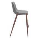 Zuo - Magnus Tabouret de bar - Gris ardoise/Noyer - Ensemble de 2-Dimensions: 21,7 po L x 20,7 po L x 43,3 po H