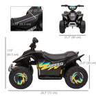 Aosom - VTT à batterie 6 V pour tout-petits - Noir-Quatre roues équilibrées pour une conduite confortable 