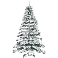 HOMCOM - Sapin de Noël artificiel floqué de neige de 2 - 3 m - vert-Arbre de Noël artificiel de 7.5 ft dans un style d'arbre réaliste 