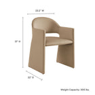 Modway - Talia Performance Velvet Fauteuil à manger - Taupe-Cadre en bois courbé