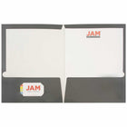 JAM Paper - Dossiers de présentation brillants laminés à deux pochettes - gris - Paquet de 25-Quantité : 25 par paquet