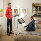 HOMCOM - Bureau mobile debout - 23,6 po L x 23,6 po l x 47,2 po H - noir-Assemblage requis