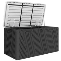 Outsunny - coffre de terrasse 100 gallons, boîte de rangement extérieure-Coffre de rangement étanche de 100 gallons (380 L) pour outils de jardin et accessoires de piscine
