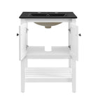 Modway - Prestige 24" Vanette de salle de bain - Blanc Noir-Bassin d’évier non inclus