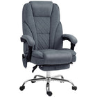 Vinsetto - Fauteuil de bureau massant inclinable à hauteur réglable et repose-pieds - gris foncé-Six points de massage par vibration avec trois modes, trois intensités et une minuterie pour détendre votre corps 