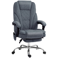 Vinsetto - Fauteuil de bureau massant inclinable à hauteur réglable et repose-pieds - gris foncé-Six points de massage par vibration avec trois modes, trois intensités et une minuterie pour détendre votre corps 