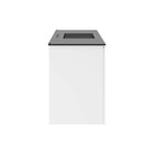 Modway - Bryn Fixation murale de 48" Vanette de salle de bain - Blanc Noir-Évier en céramique avec comptoir intégré