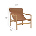 Modway - Sonora Cuir Fauteuil à bandoulière - Chestnut Tan-Siège en écharpe en cuir