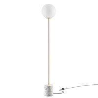 Modway - Logic Terrazzo Lampe sur pied, Blanc-Lampe sur pied