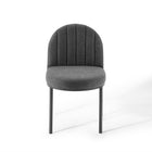 Modway - Isla Tissu rembourré Fauteuil d’appoint de salle à manger Ensemble de 2 - Charbon noir-Capsules de pied non marquées