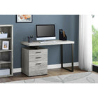 Monarch Specialties - 7409 Bureau 48 po L - Faux Bois Gris/Metal Noir-Conçu de manière durable avec une finition stratifiée grise aspect bois récupéré et un pied en forme de U en métal noir robuste pour un aspect contemporain, avec un plateau facile à nettoyer, idéal pour étudier, écrire ou travailler sur votre ordinateur portable.