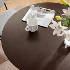 Modway - Lippa Rond de 36 po Bois Table à manger, Noyer cerisier noir-Sièges 2